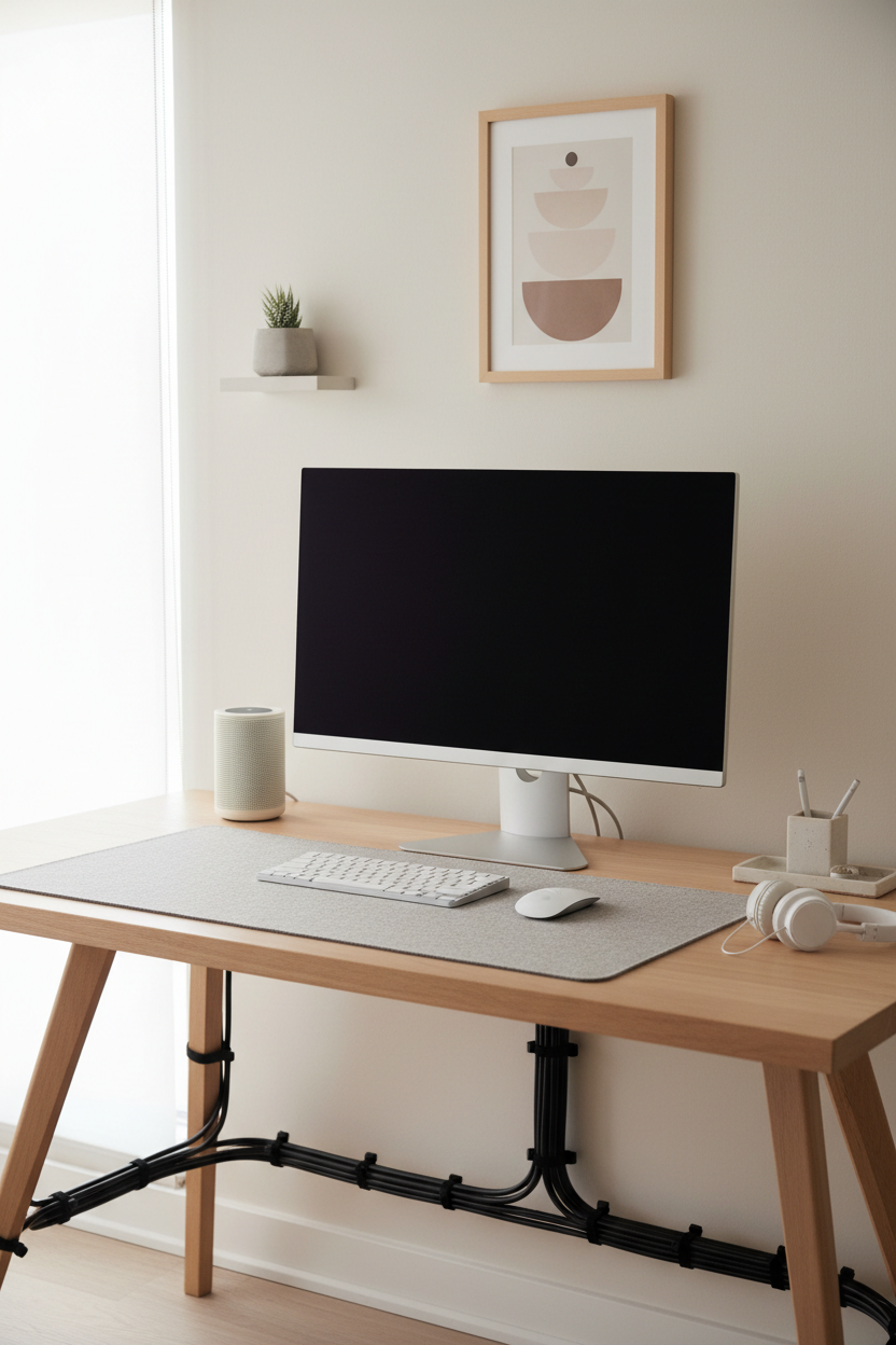 Cable Ties Desk Setup
