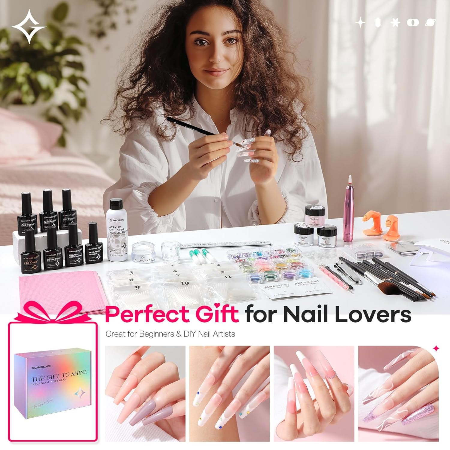 Acrylic Nail Kit for Beginners: Prep to Finish Home Practice DIY | Everything You Need for Beautiful First-Set Results, Smooth Application & Salon-Looking Nails