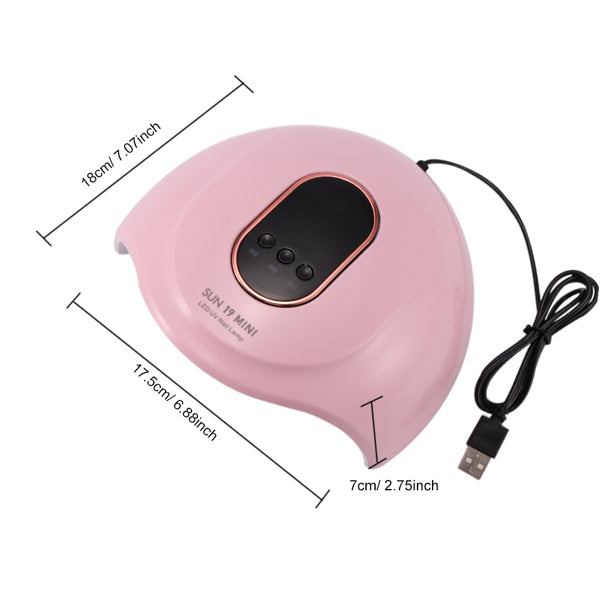 Portable UV/LED Gel Nail Lamp – 54W, Infrared Sensor, 3 Timer Modes, USB