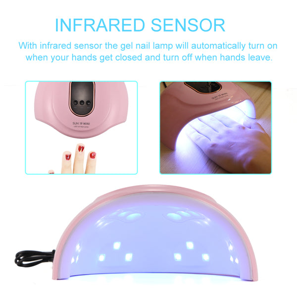 Portable UV/LED Gel Nail Lamp – 54W, Infrared Sensor, 3 Timer Modes, USB