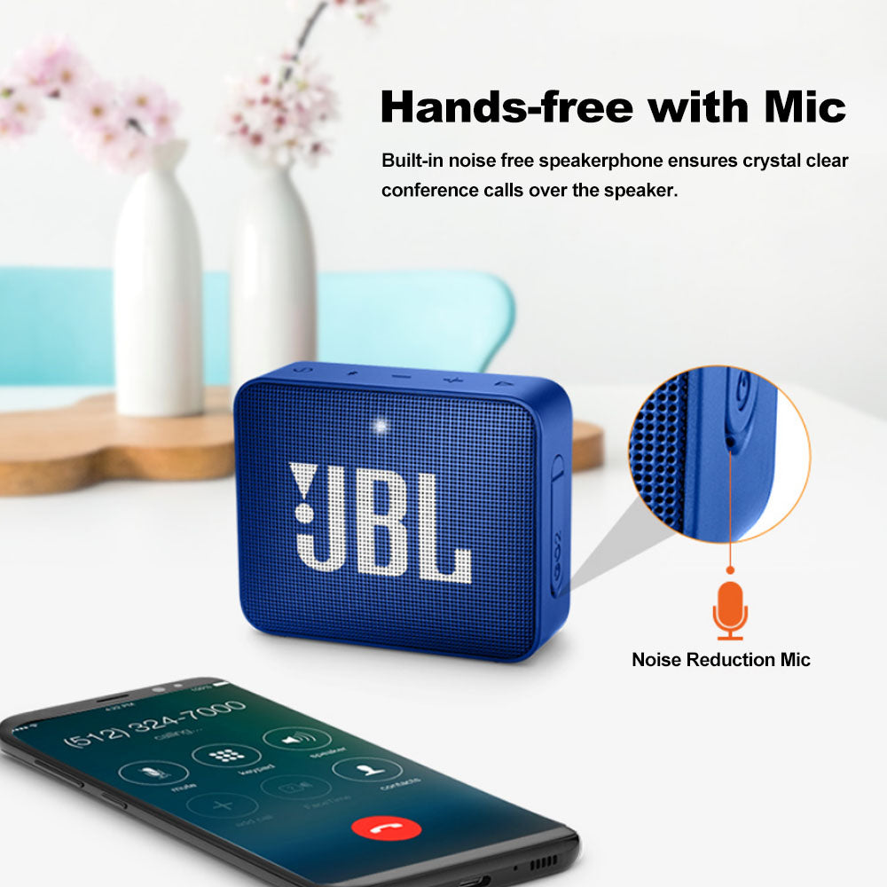 JBL GO 2 Wireless Bluetooth Speaker – IPX7 Waterproof, Built-In Mic, 5-Hour Battery