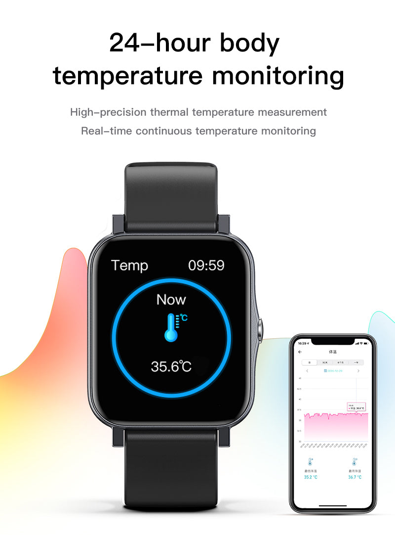 IP68 Ultra-Thin Smartwatch – Full Screen, Health Monitor, 16 Sport Modes