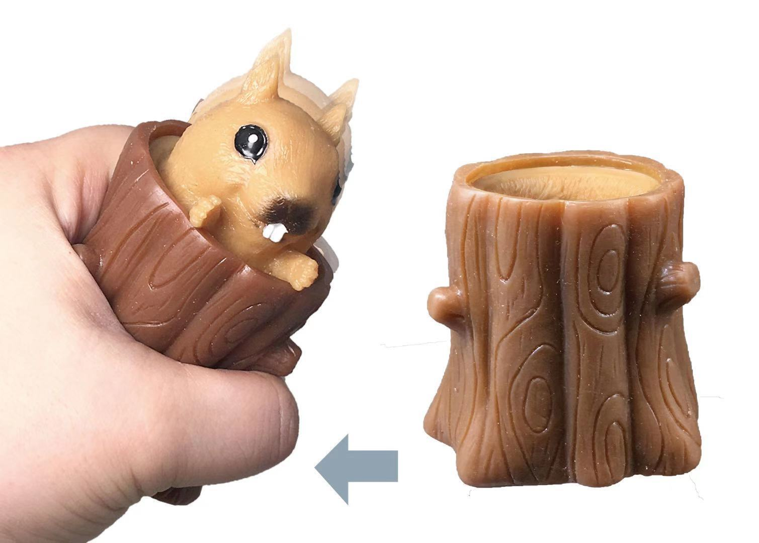 Evil Squirrel Anti-Stress Squishy Toy – Cute Desk Fidget & Pen Holder