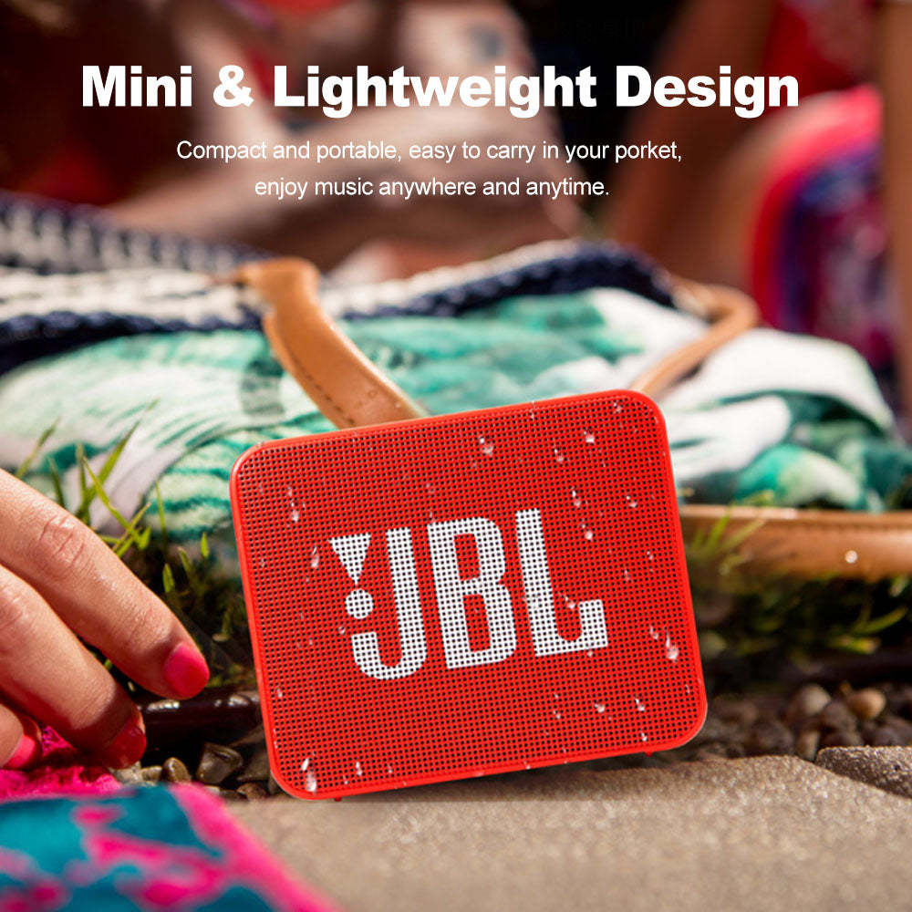 JBL GO 2 Wireless Bluetooth Speaker – IPX7 Waterproof, Built-In Mic, 5-Hour Battery