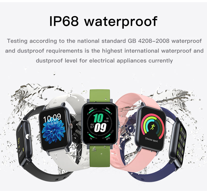 IP68 Ultra-Thin Smartwatch – Full Screen, Health Monitor, 16 Sport Modes