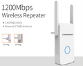 1200Mbps WiFi Extender & Repeater – Dual Band, 3 Modes, Smart LED Signal Guide