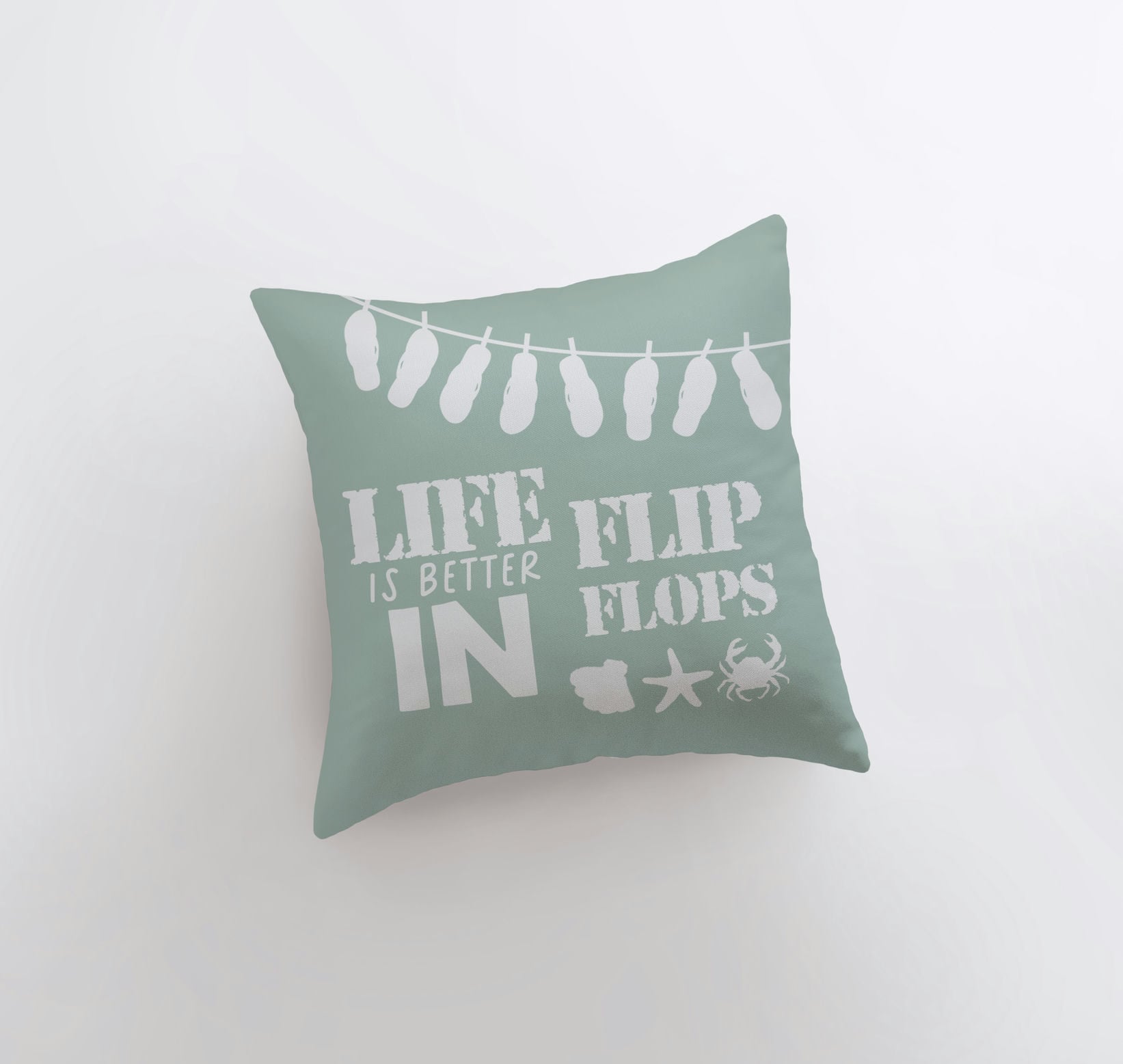 Flip Flops Decorative Throw Pillow Cover – Handmade in America, Multiple Sizes