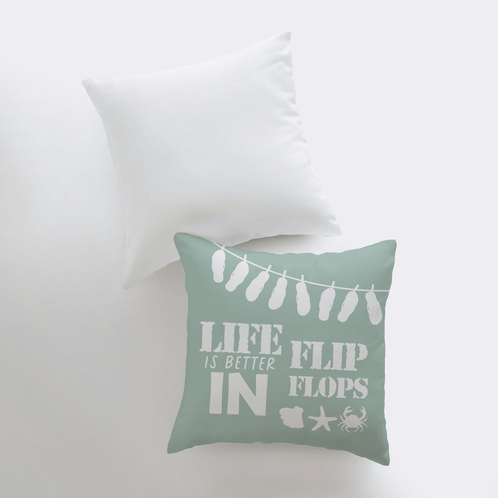 Flip Flops Decorative Throw Pillow Cover – Handmade in America, Multiple Sizes