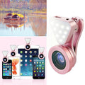 Glow Face 3-in-1 Clip-On Phone Lens & LED Fill Light – Wide Angle, Macro, Selfie Ring