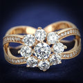 925 Sterling Silver Ring – Rose Gold Finish with Clear AAA CZ – TS586