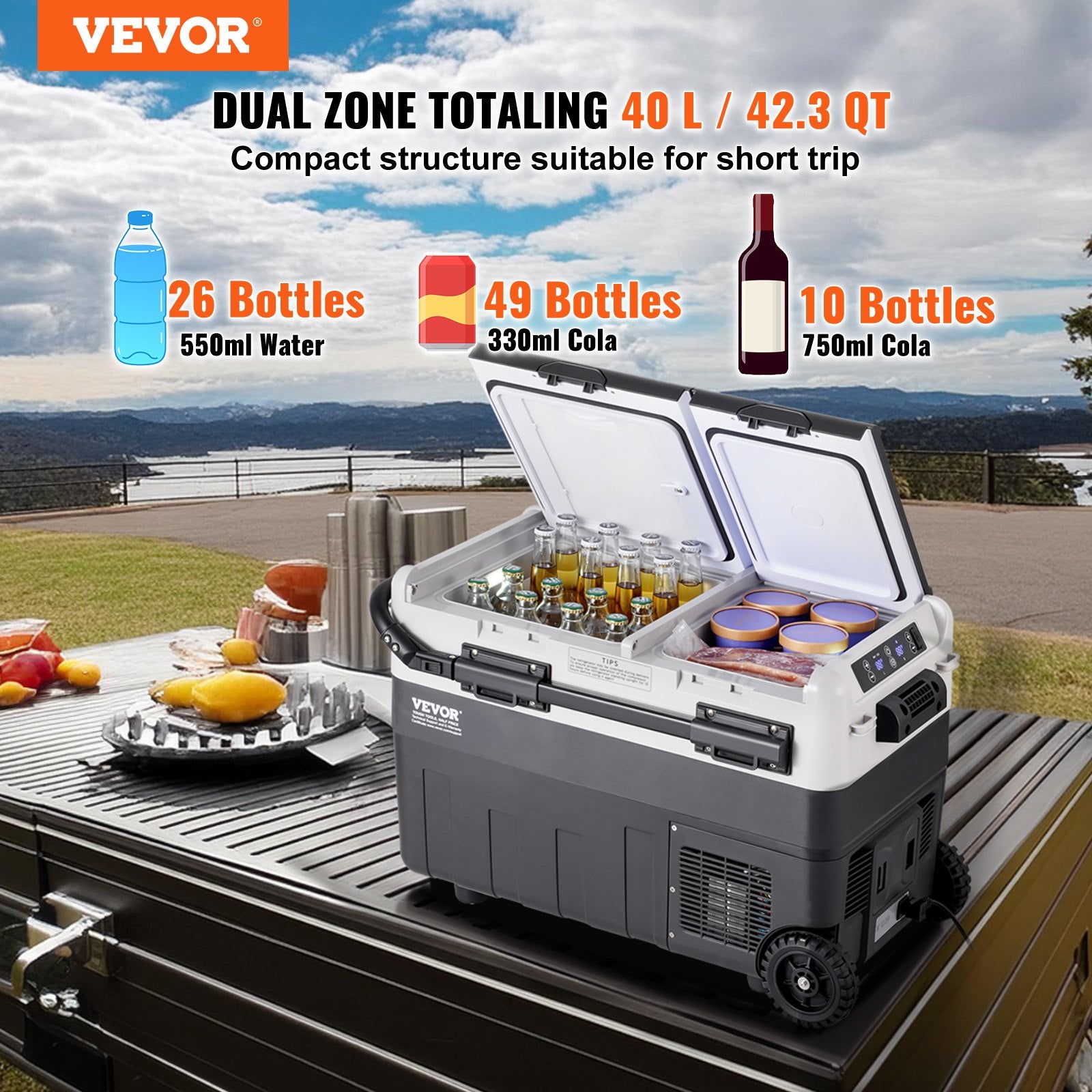 Portable Car Refrigerator – 40L Compressor Fridge for Car, RV, Camping & Home